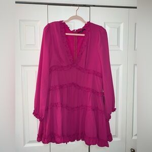 Lulu’s Pink/Magenta Ruffle Dress - NEW tags still on